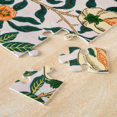 William Morris Fruit Pomegranate White Ornament ジグソーパズル (側面)