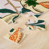 William Morris Fruit Pomegranate White Ornament ジグソーパズル (側面)