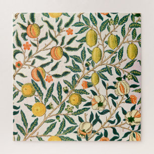 William Morris Fruit Pomegranate White Ornament ジグソーパズル