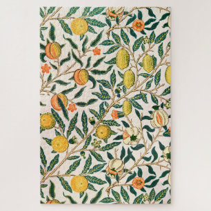 William Morris Fruit Pomegranate White Ornament ジグソーパズル