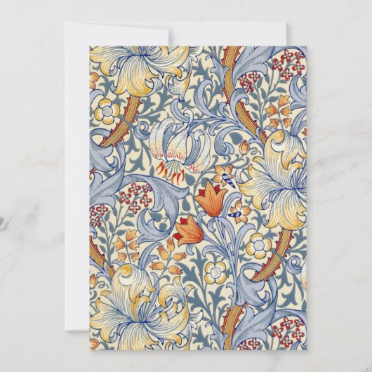 William Morris Gold Lily Flat Note Card ノートカード (正面)