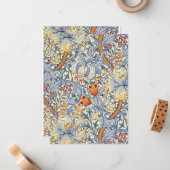 William Morris Gold Lily Flat Note Card ノートカード (正面/裏面インサイチュ)