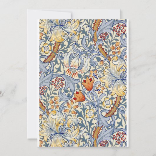 William Morris Gold Lily Flat Note Card ノートカード (裏面)
