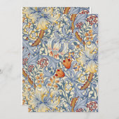 William Morris Gold Lily Flat Note Card ノートカード (正面/裏面)