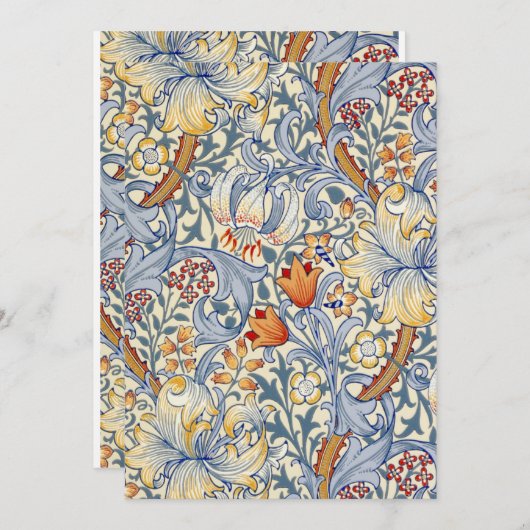 William Morris Gold Lily Flat Note Card ノートカード (正面/裏面)