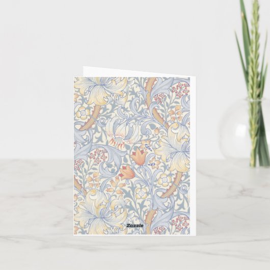 William Morris Gold Lily Folded Note Card ノートカード (裏面)