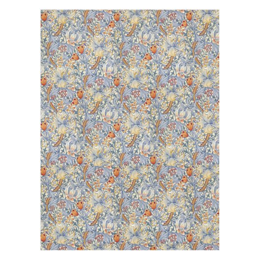 William Morris Gold Lily Victorian Botanical テーブルクロス (正面)