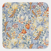 William Morris Gold Lily Victorian Wallpaper スクエアシール (正面)