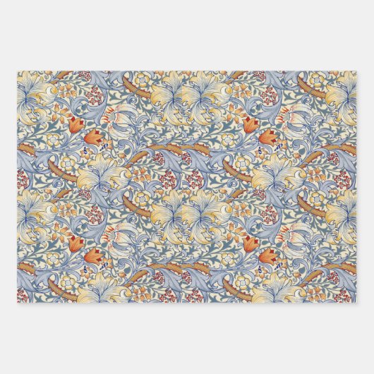 William Morris Gold Lily Victorian Wallpaper ラッピングペーパーシート (正面2)