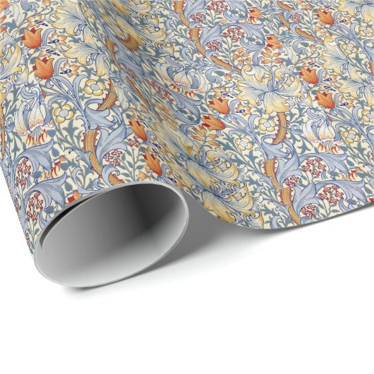 William Morris Gold Lily Victorian Wallpaper ラッピングペーパー (ロールコーナー)