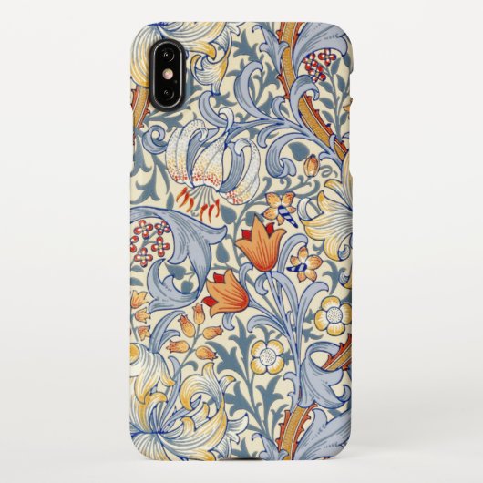 William Morris Gold Lily Victorian Wallpaper iPhoneケース (裏面)