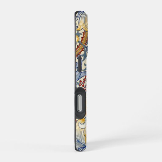 William Morris Gold Lily Victorian Wallpaper iPhoneケース (右側面)