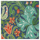 William Morris Golden Lily Floral Pattern ファブリック (クローズアップ)