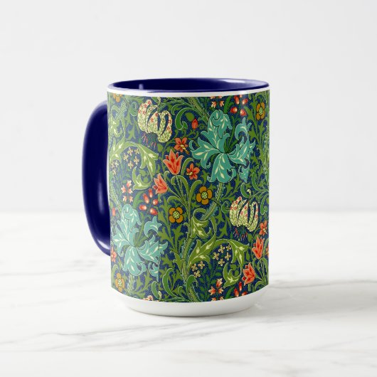 William Morris Golden Lily Floral Pattern マグカップ (正面左)