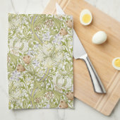 William Morris Golden Lily Garden Flower Classic キッチンタオル (四つ折り)