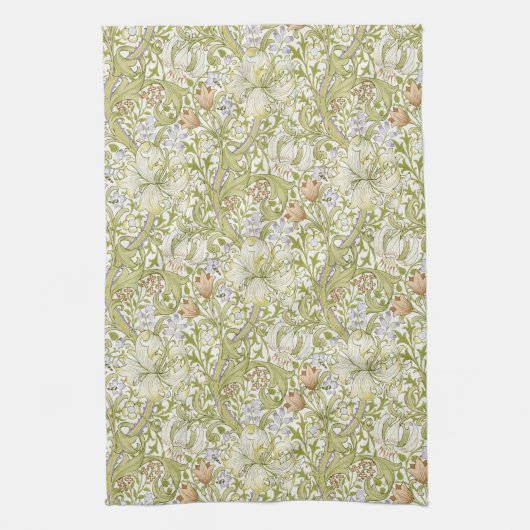 William Morris Golden Lily Garden Flower Classic キッチンタオル (縦)