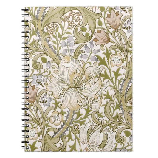 William Morris Golden Lily Garden Flower Classic ノートブック (正面)