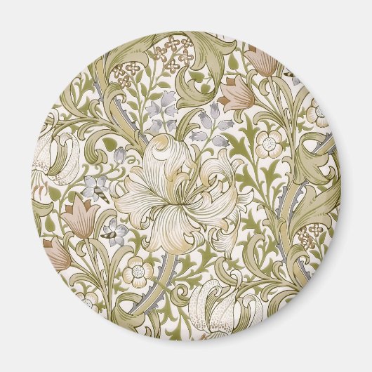William Morris Golden Lily Garden Flower Classic マグネット (正面)