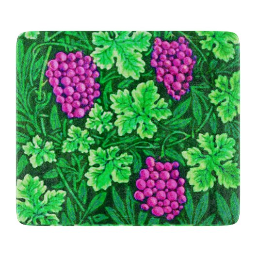 William Morris Grapevine、マゼンタ、グリーン カッティングボード (正面)