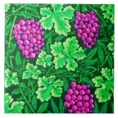 William Morris Grapevine、マゼンタ、グリーン タイル (正面)