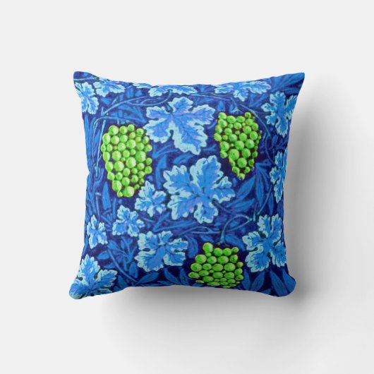 William Morris Grapevine、Cobalt Blue クッション (裏面)