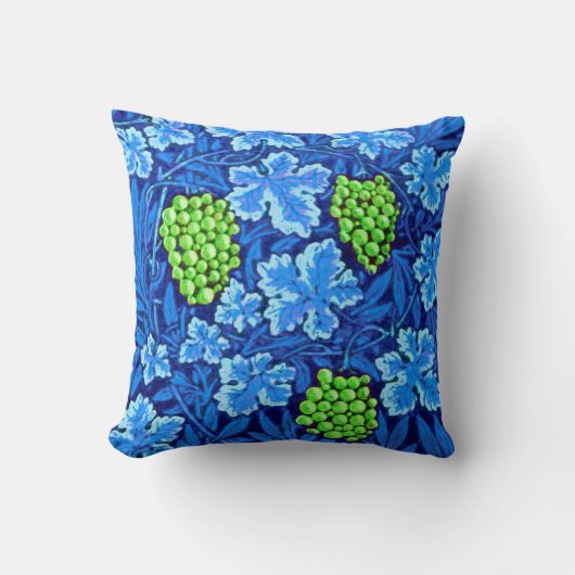 William Morris Grapevine、Cobalt Blue クッション (正面)