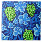 William Morris Grapevine、Cobalt Blue タイル (正面)