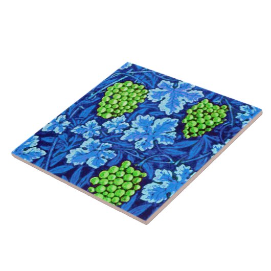 William Morris Grapevine、Cobalt Blue タイル (側面)