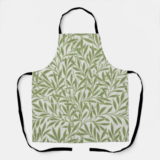 William Morris Green Floral Botanical Pattern エプロン (正面)