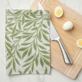 William Morris Green Floral Botanical Pattern キッチンタオル (四つ折り)