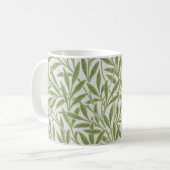 William Morris Green Floral Botanical Pattern コーヒーマグカップ (正面左)