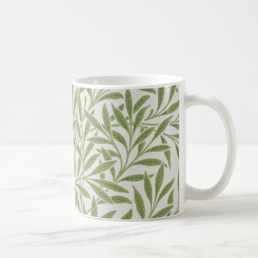 William Morris Green Floral Botanical Pattern コーヒーマグカップ (右)