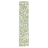 William Morris Green Floral Botanical Pattern ショートテーブルランナー (正面)