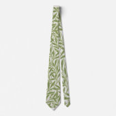 William Morris Green Floral Botanical Pattern ネクタイ (正面)