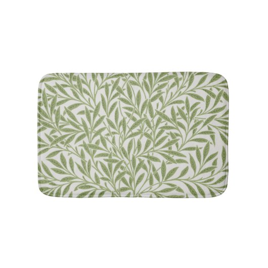 William Morris Green Floral Botanical Pattern バスマット (正面)