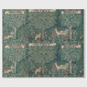 William Morris Greenery Forest Animal Botanical ラッピングペーパー (フラット)