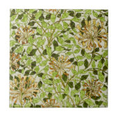 William Morris Honeysuckle Green Flowers タイル (正面)