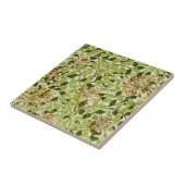 William Morris Honeysuckle Green Flowers タイル (側面)