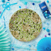 William Morris Honeysuckle Green Flowers ペーパープレート (パーティー)