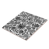 William Morris Hyacinthプリント、グレー、ブラック&ホワイト タイル (側面)