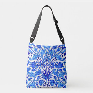 William Morris Hyacinthプリント、コバルトブルー&ホワイト クロスボディバッグ