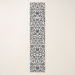 William Morris Hyacinthプリント、ブラック、ホワイト、グレー スカーフ<br><div class="desc">ヴィンテージで長いスカーフのヒヤシンス、チューリップと葉のWilliam Morrisパターンで、白い背景にシルバーグレー/グレーと黒</div>