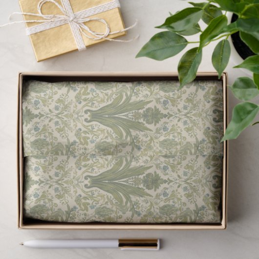 William Morris Hyacinth Floral sage green Pattern  薄葉紙 (ギフト)
