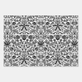 William Morris Hyacinths、Black/White、Pink、Blue ラッピングペーパーシート (正面)