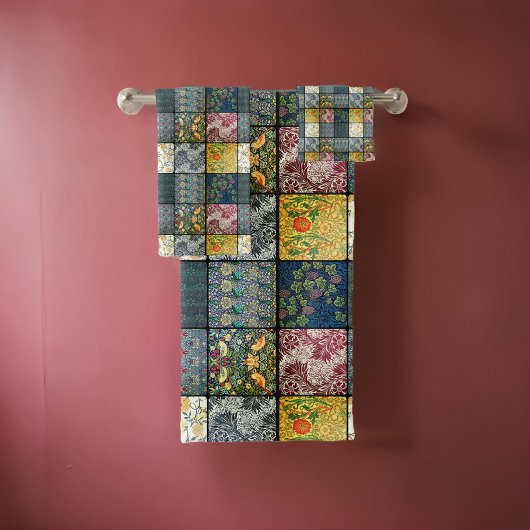 William * Morris IIアールヌーボーキルトパッチ バスタオルセット