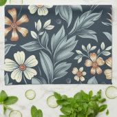 William Morris Inspired Botanical Style Pattern キッチンタオル (折り畳み)