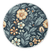 William Morris Inspired Botanical Style Pattern セラミックノブ (正面)