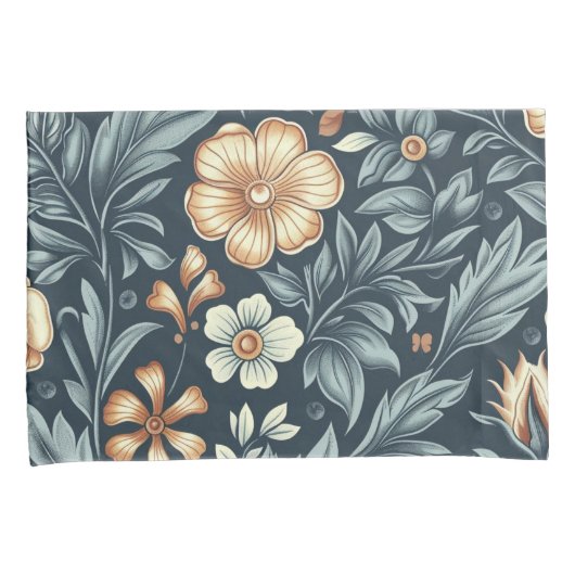 William Morris Inspired Botanical Style Pattern 枕カバー (正面右)