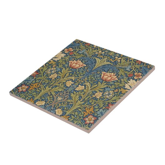 William Morris Inspired Floral Ceramic Tile タイル (側面)
