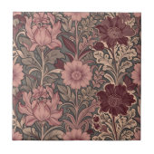 William Morris Inspired Floral Pattern タイル (正面)